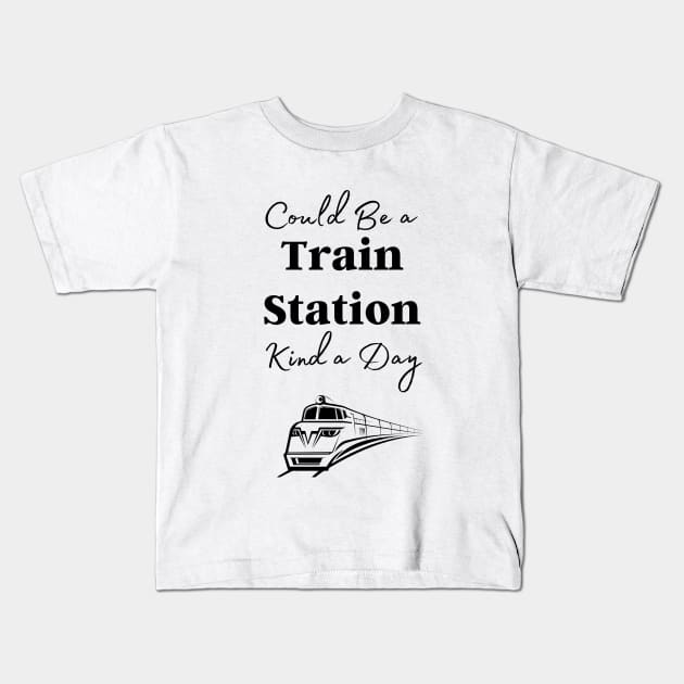 Could Be A Train Station Kind of Day Kids T-Shirt by Lilyyy's